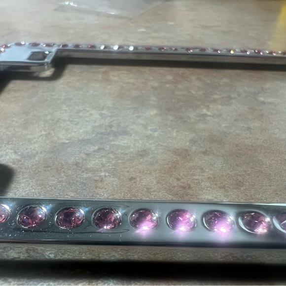 Pink Rhinestone Motorbike License Plate Frame - Picture 2 of 3